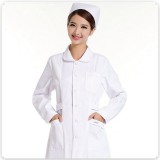 醫生服冬裝白色西服領收腰白大褂長袖女藥店護士工作服定做